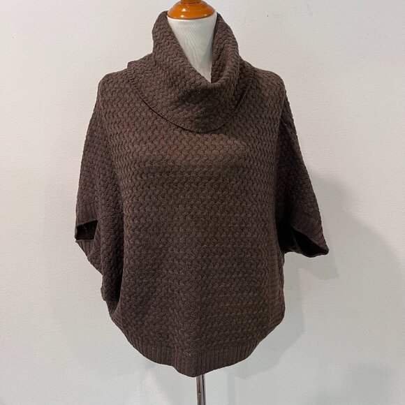 Anthropologie Moth Cowl Neck Poncho Textured Knit Sweater Womens XS - Picture 1 of 11